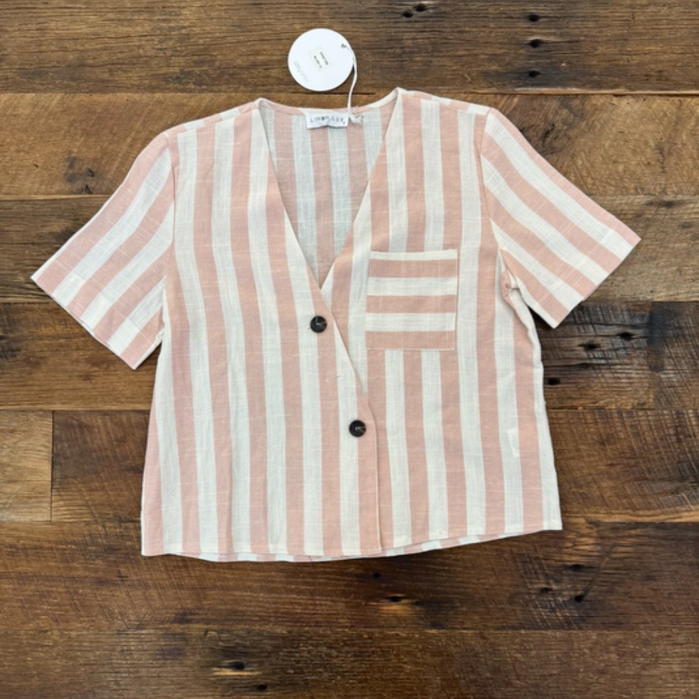 Linen Lux stripe shirt Size: 8